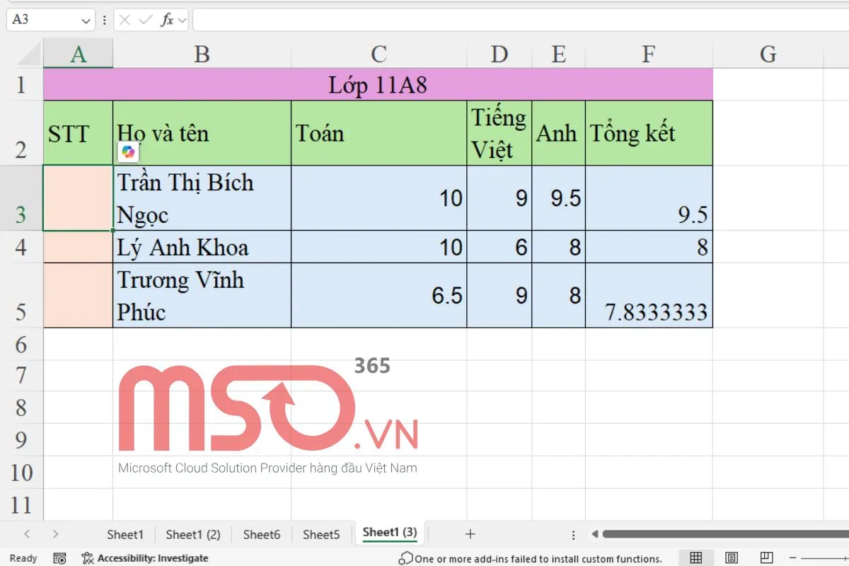 Cách dùng hàm ROW trả về số hàng trong ô tham chiếu