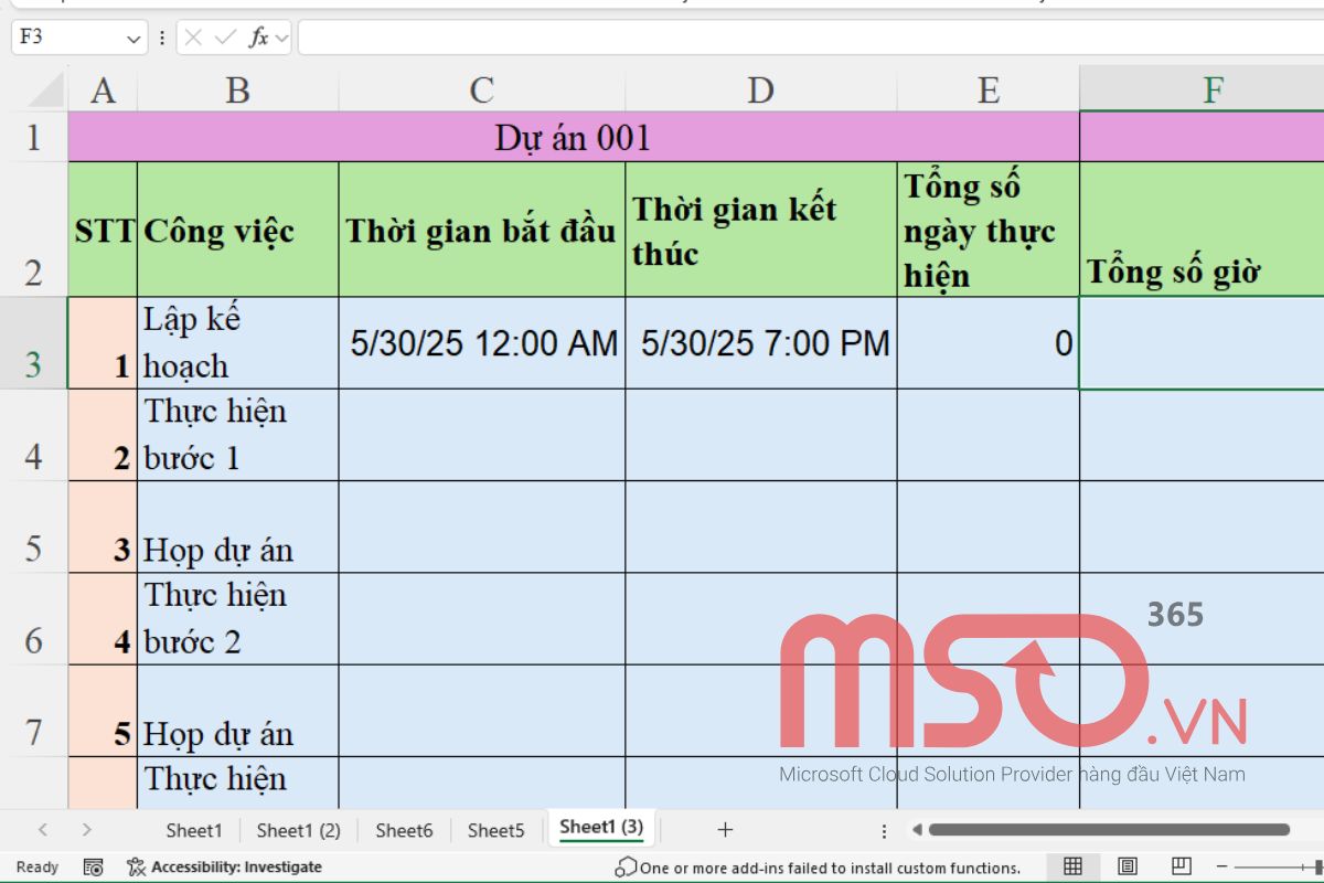 Cách dùng hàm tính thời gian trong Excel - Hàm HOUR