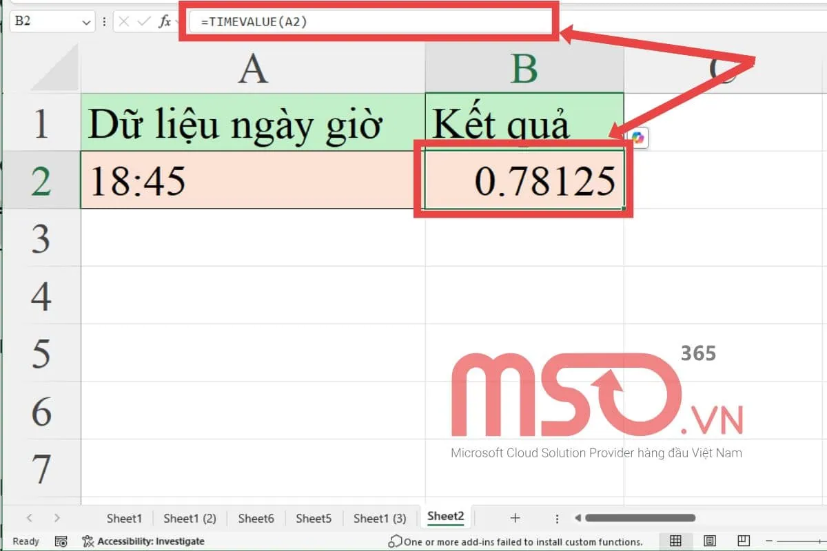 Cách dùng hàm tính thời gian trong Excel - Hàm TIMEVALUE