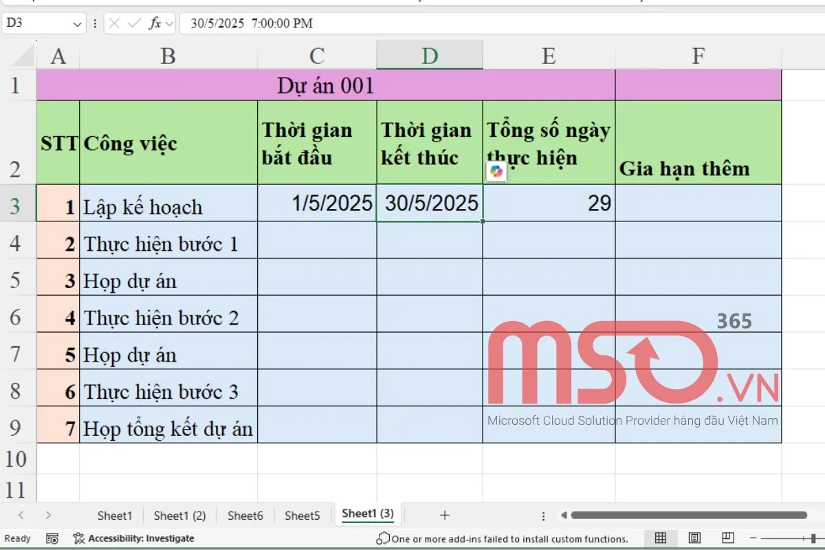Cách dùng hàm trừ thời gian trong Excel - Hàm TIME