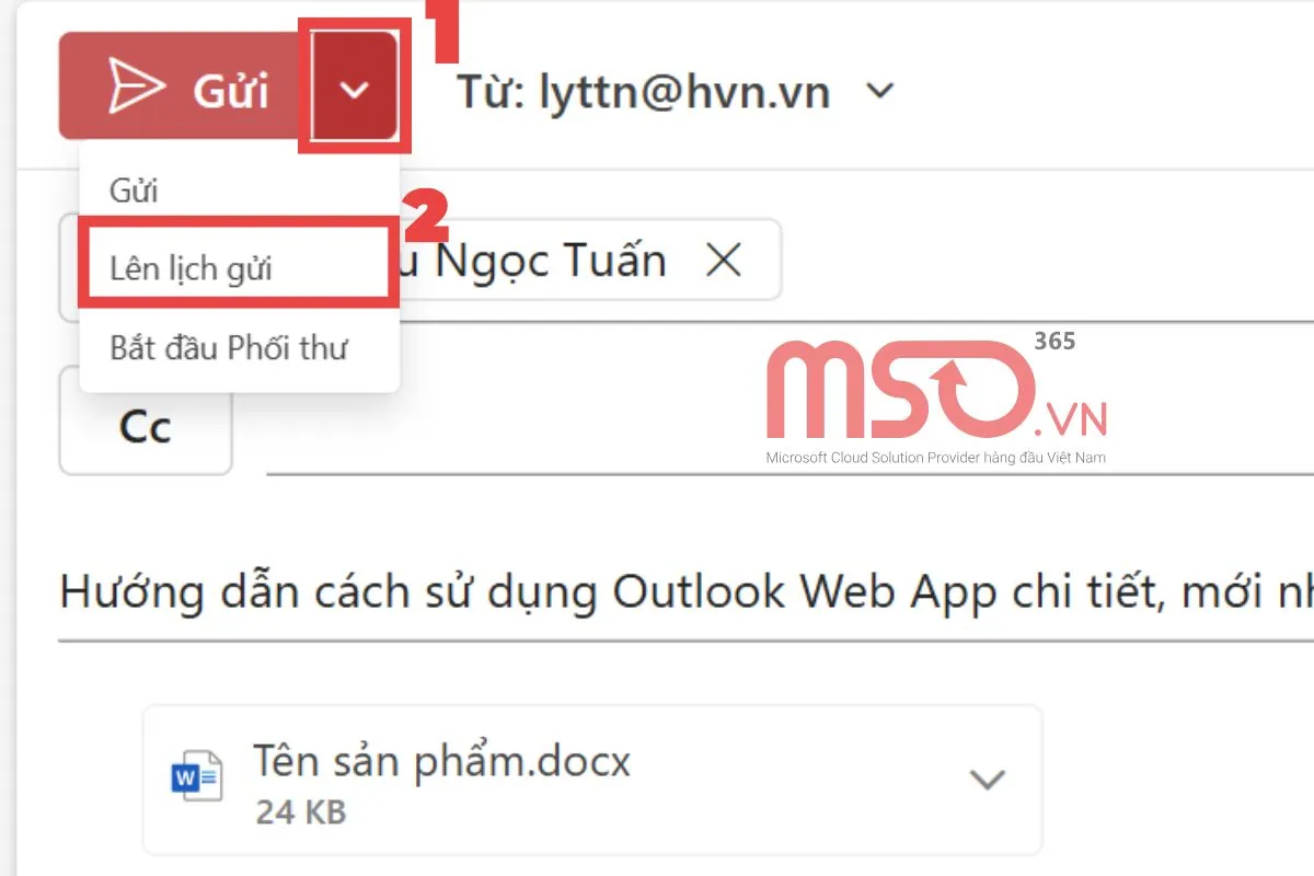 Cách gửi email trong Outlook Web App