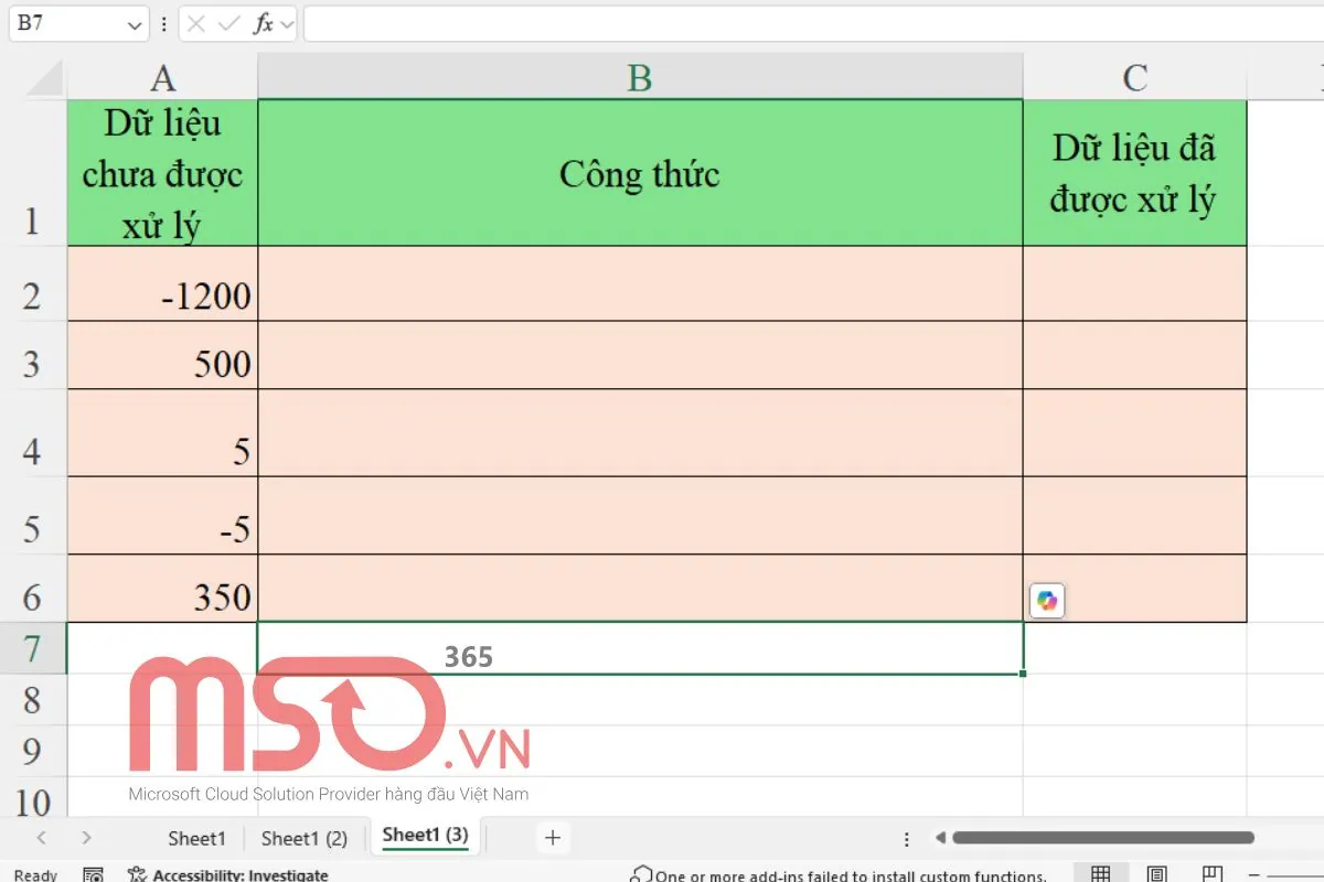 Cách kết hợp hàm ABS và IF trong Excel