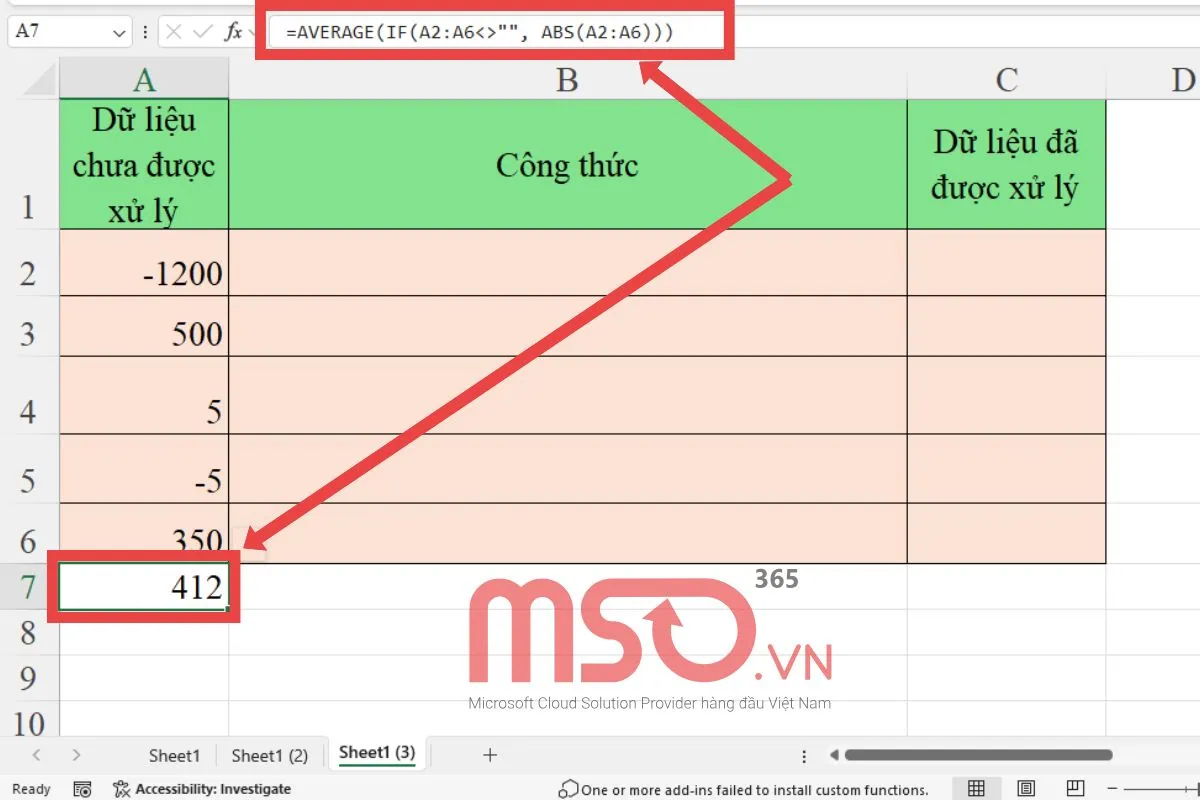 Cách kết hợp hàm ABS và IF trong Excel