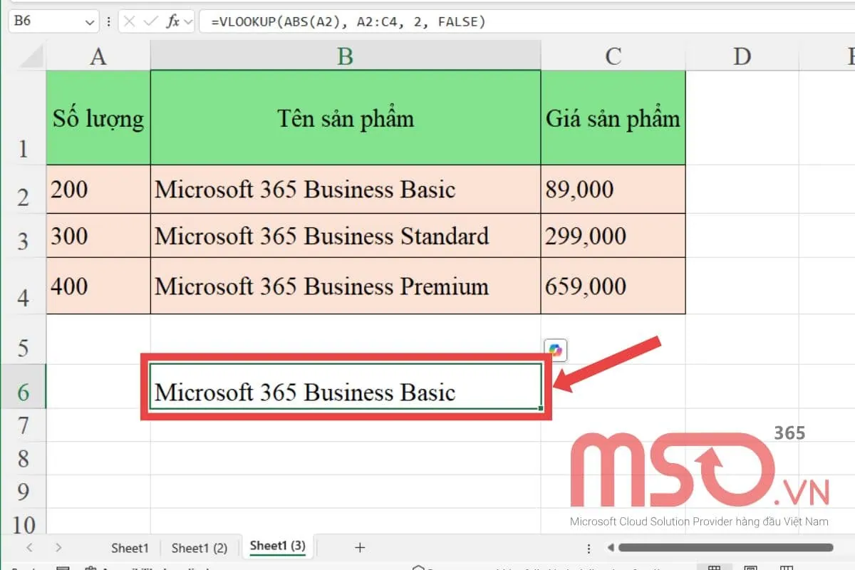 Cách kết hợp hàm ABS và VLOOKUP có điều kiện