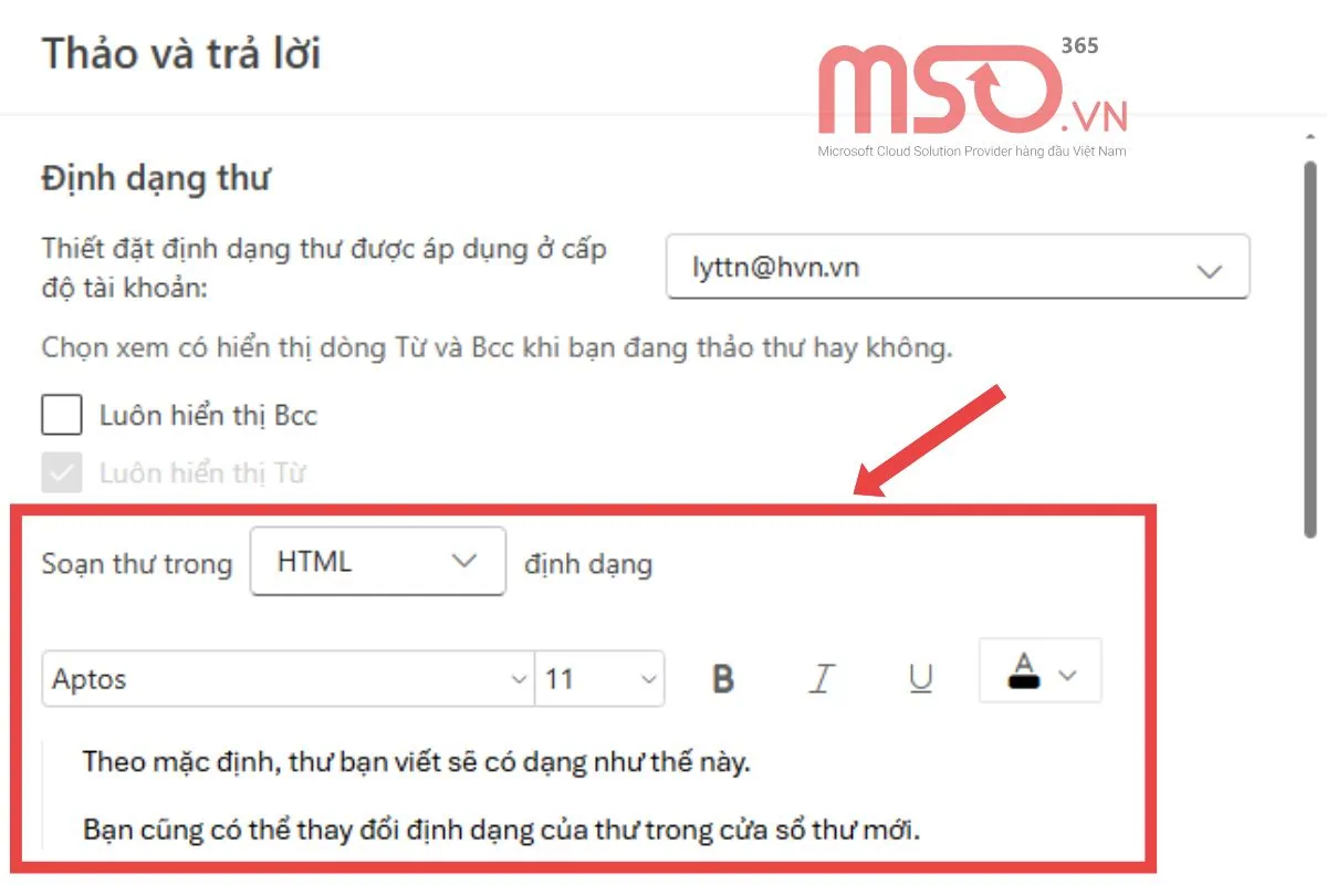 Cách khôi phục các cài đặt font chữ mặc định trong Outlook về ban đầu