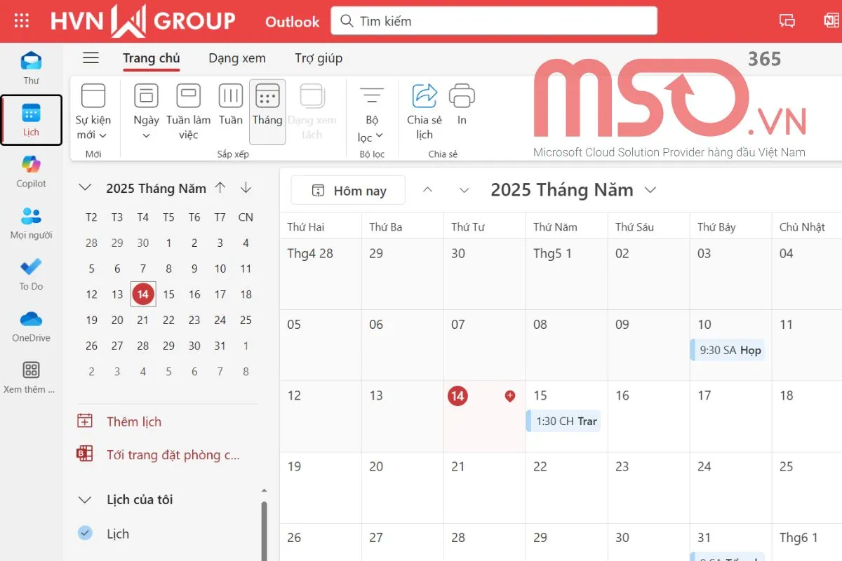 Quản lý lịch trong Outlook Web app