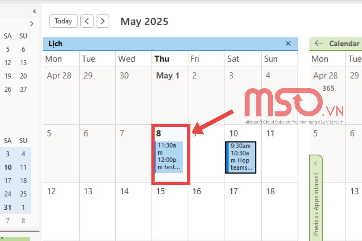 Cài đặt nhắc nhở lịch trên Outlook Calendar
