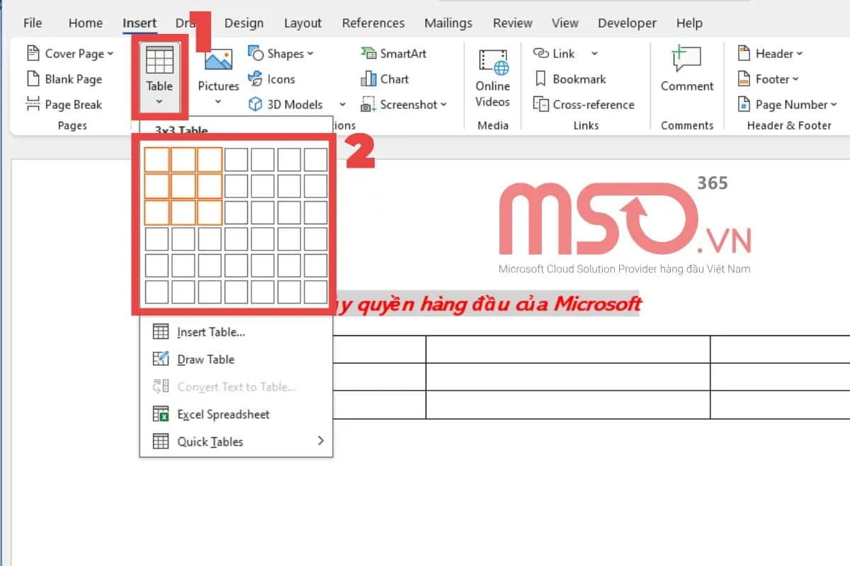 Thêm các đồ họa trực quan vào MS Word Document