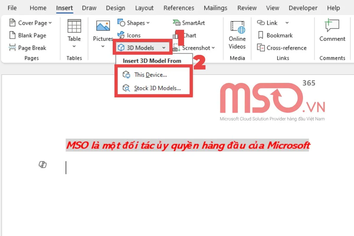 Thêm các đồ họa trực quan vào MS Word Document