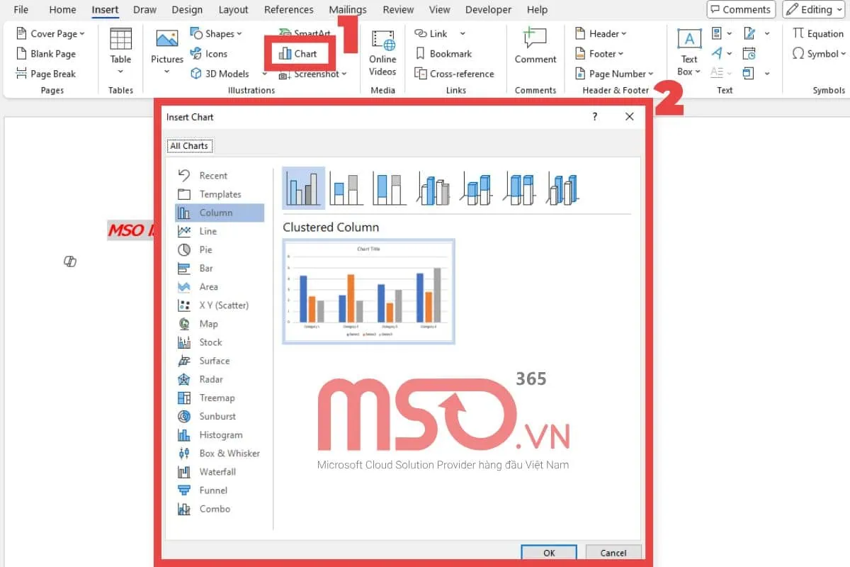 Thêm các đồ họa trực quan vào MS Word Document