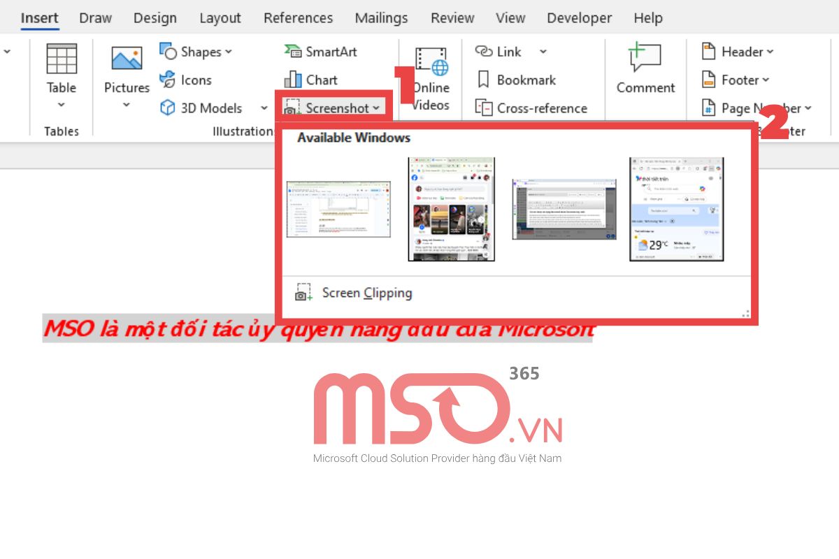 Thêm các đồ họa trực quan vào MS Word Document