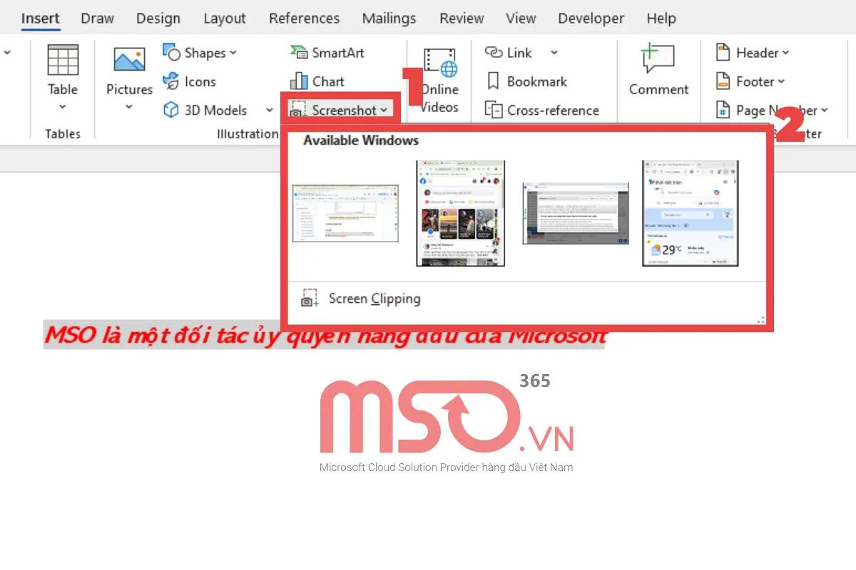 Thêm các đồ họa trực quan vào MS Word Document
