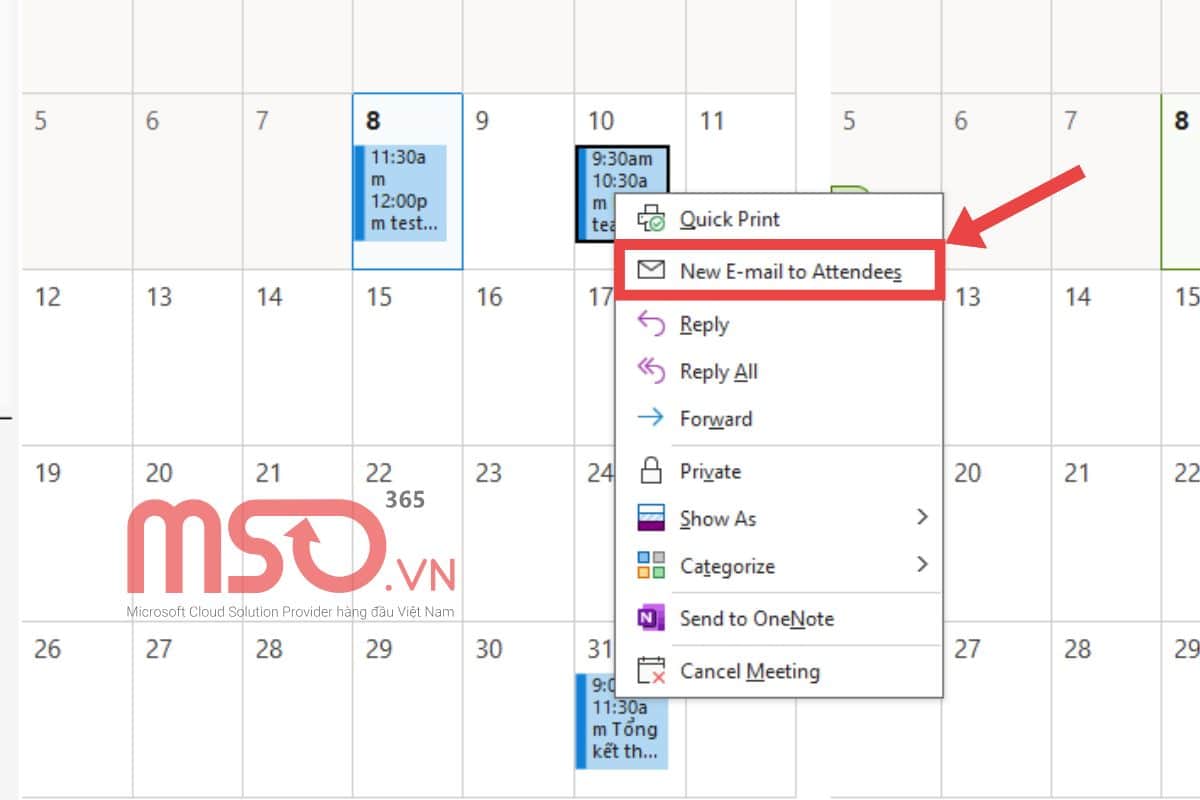 Chia sẻ lịch Outlook Calendar