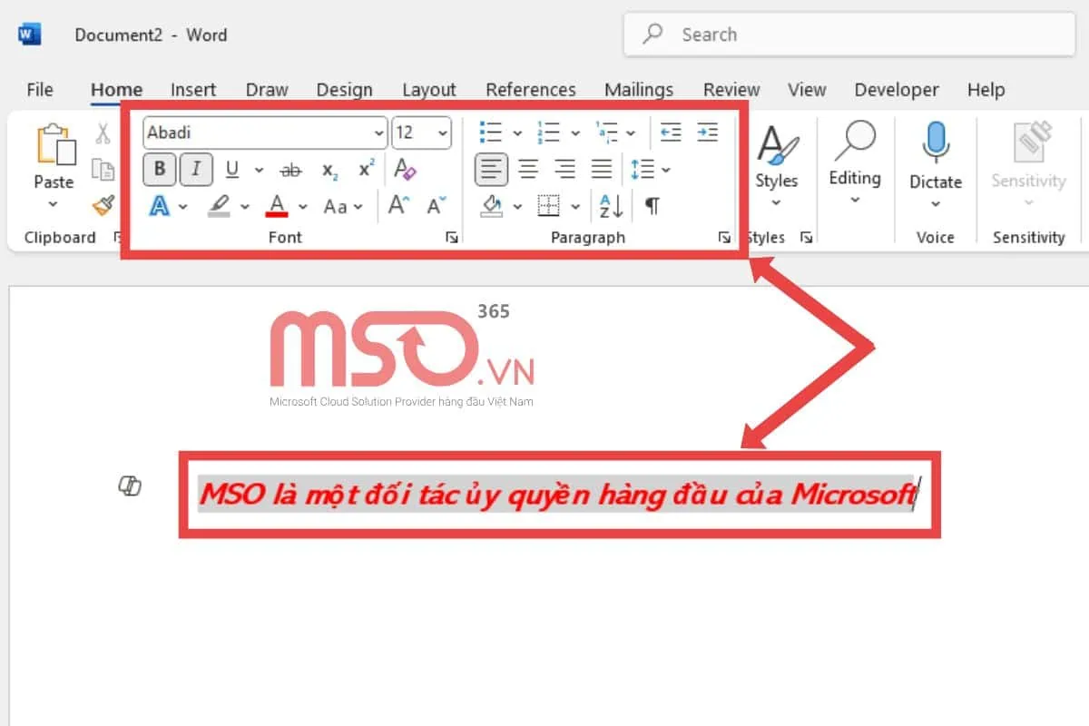 Thêm và áp dụng định dạng văn bản trong tài liệu Word