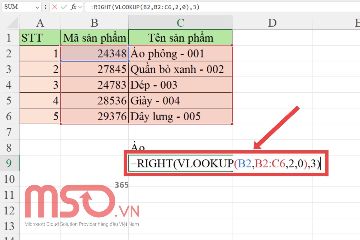 Hướng dẫn sử dụng hàm VLOOKUP Excel nâng cao
