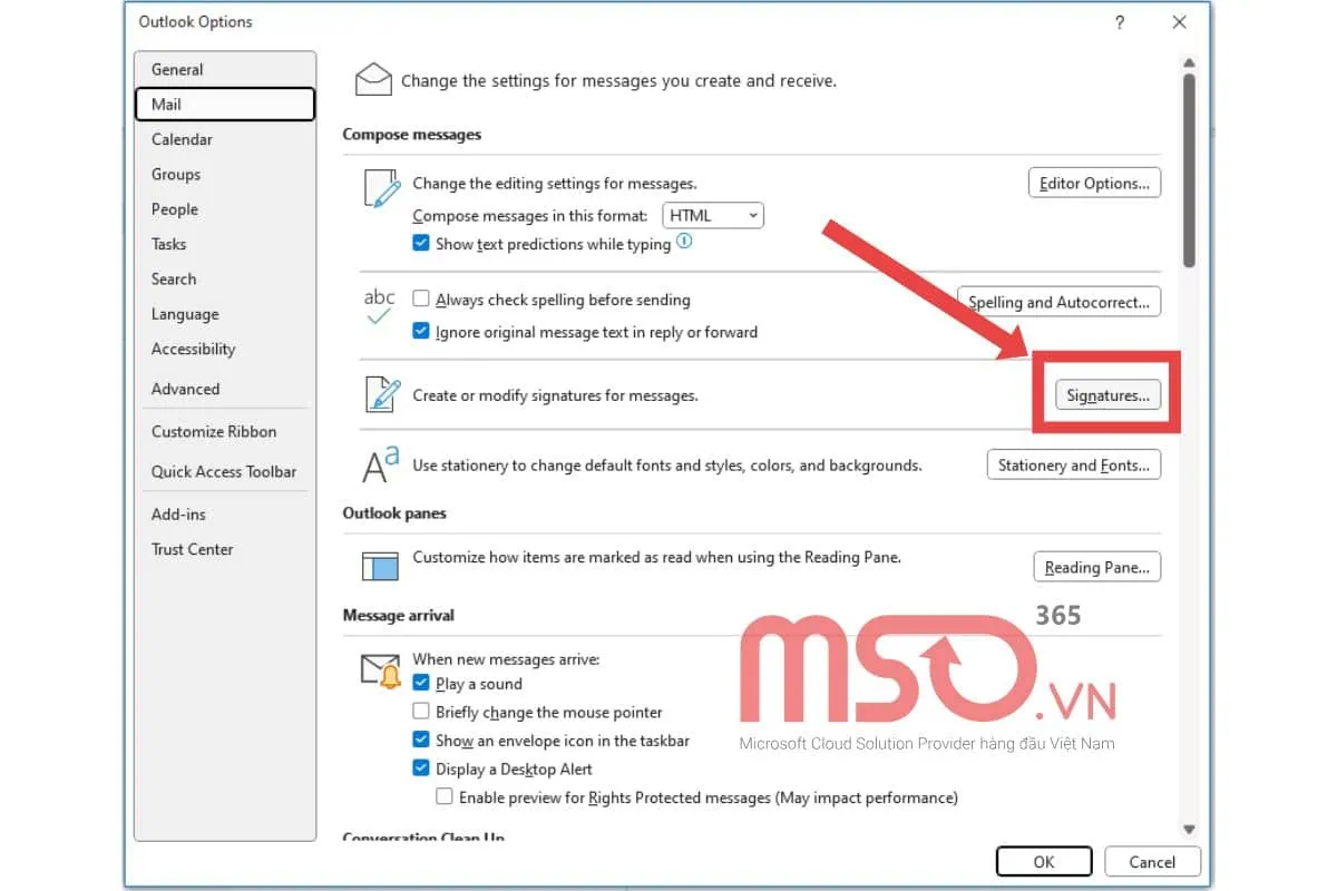 Hướng dẫn cách đổi kiểu và kích thước font mặc định trong Outlook