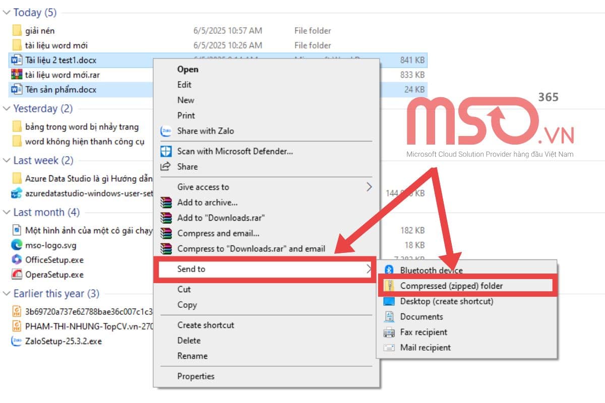 Hướng dẫn cách nén file Word bằng Compressed