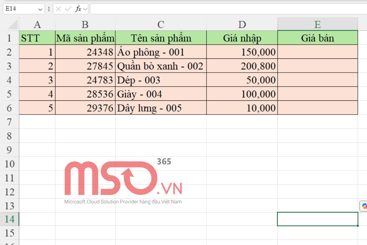 Hướng dẫn sử dụng hàm VLOOKUP - Ví dụ 3
