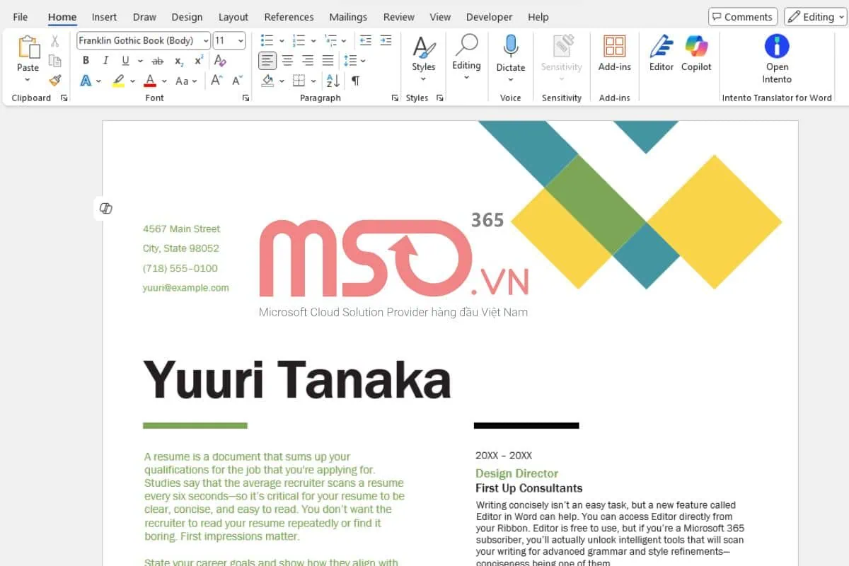 Hướng dẫn sử dụng Microsoft Word Document cơ bản