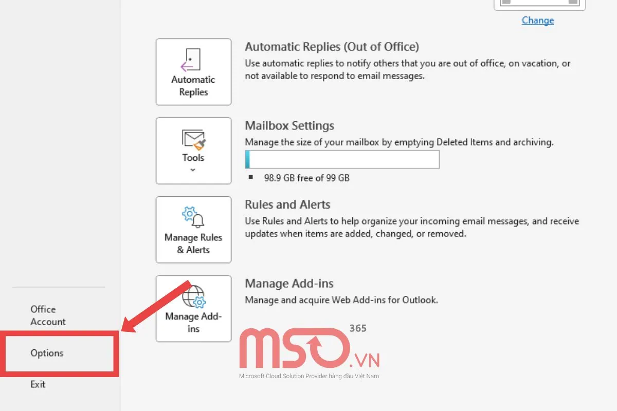 Kiểm tra tính năng mã hóa email trong Outlook