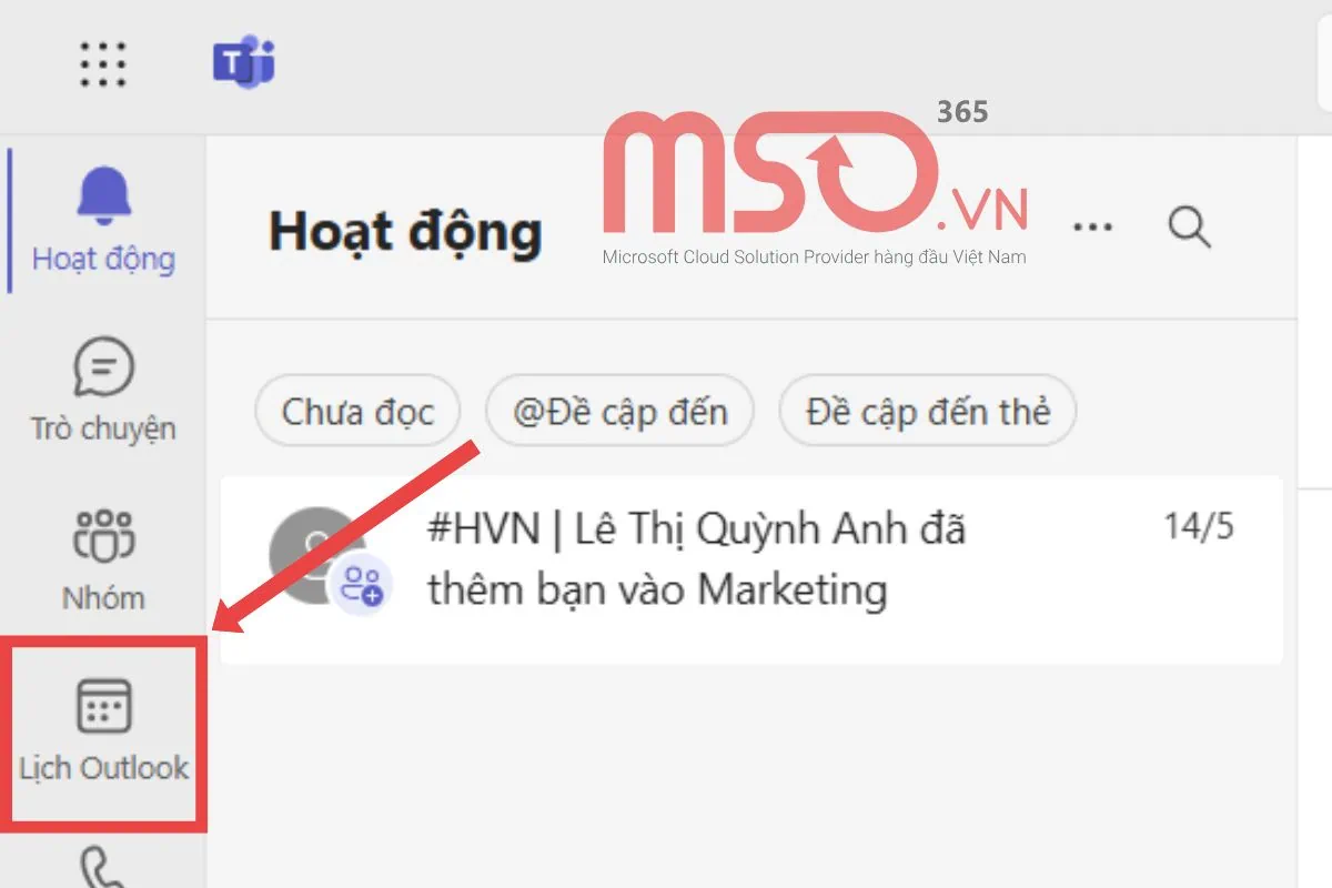 Lên lịch làm việc trên MS Team Online