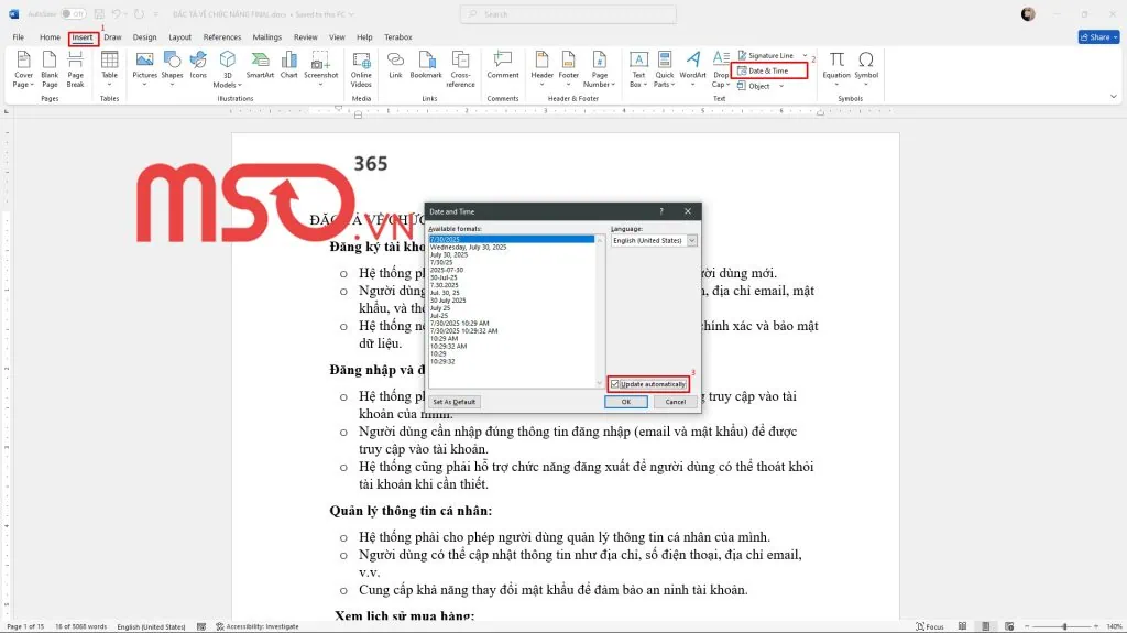Cập nhật tự động