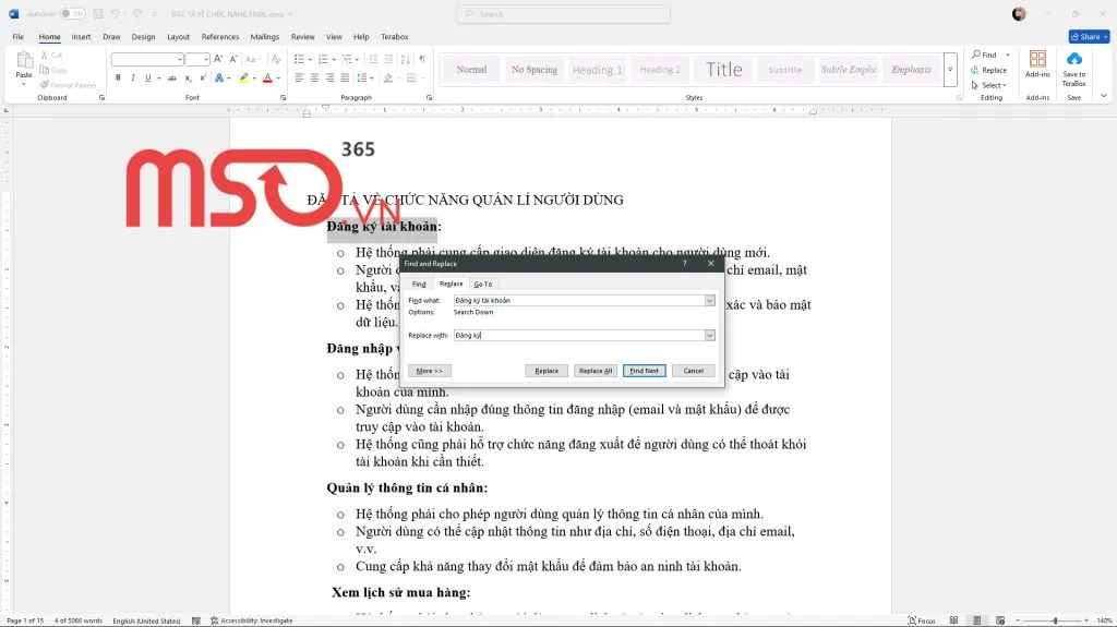 Đổi kiểu, định dạng và phong cách văn bản