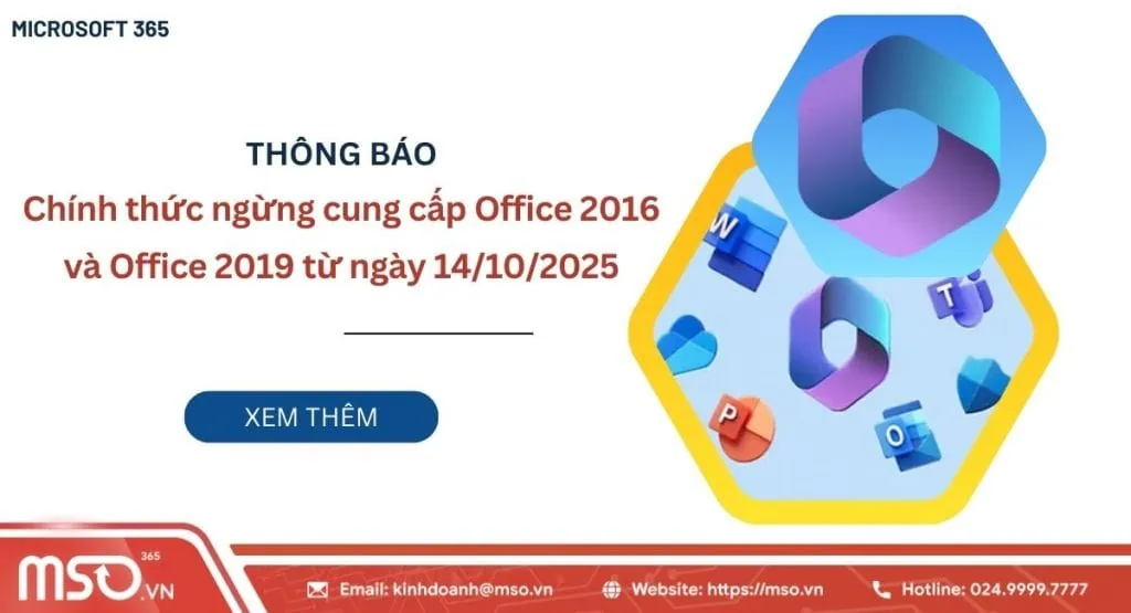 Office 2016 và Office 2019