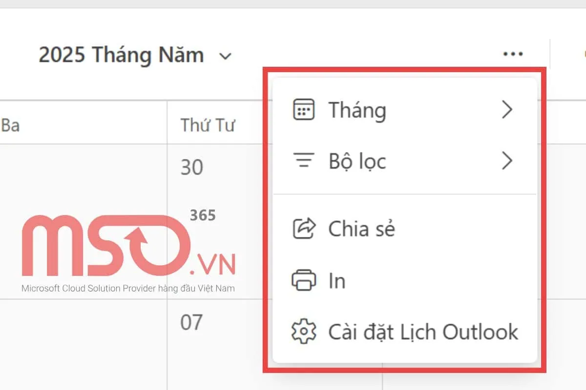 Quản lý lịch họp trên MS Team web
