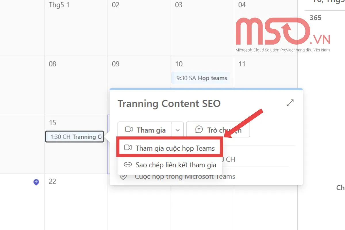 Tham gia cuộc họp trên MS Teams web