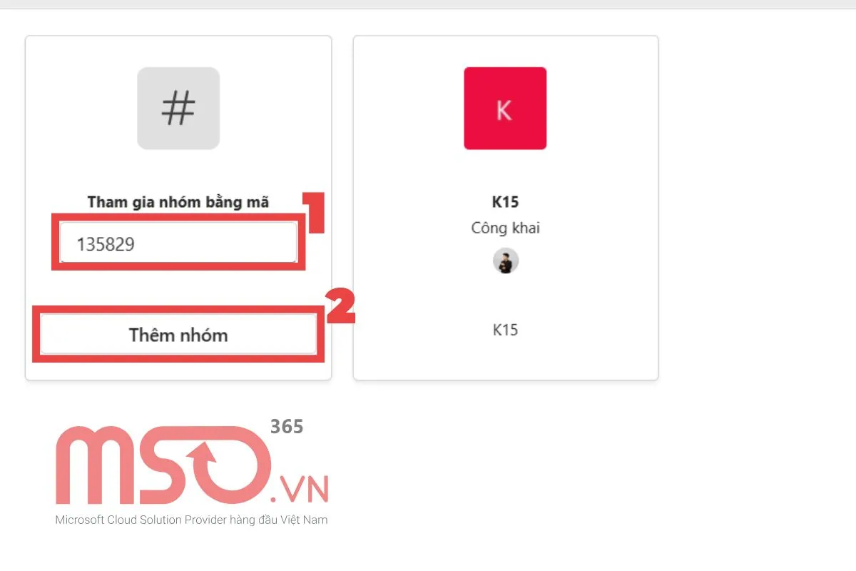 Tham gia nhóm trong Microsoft Teams trên web