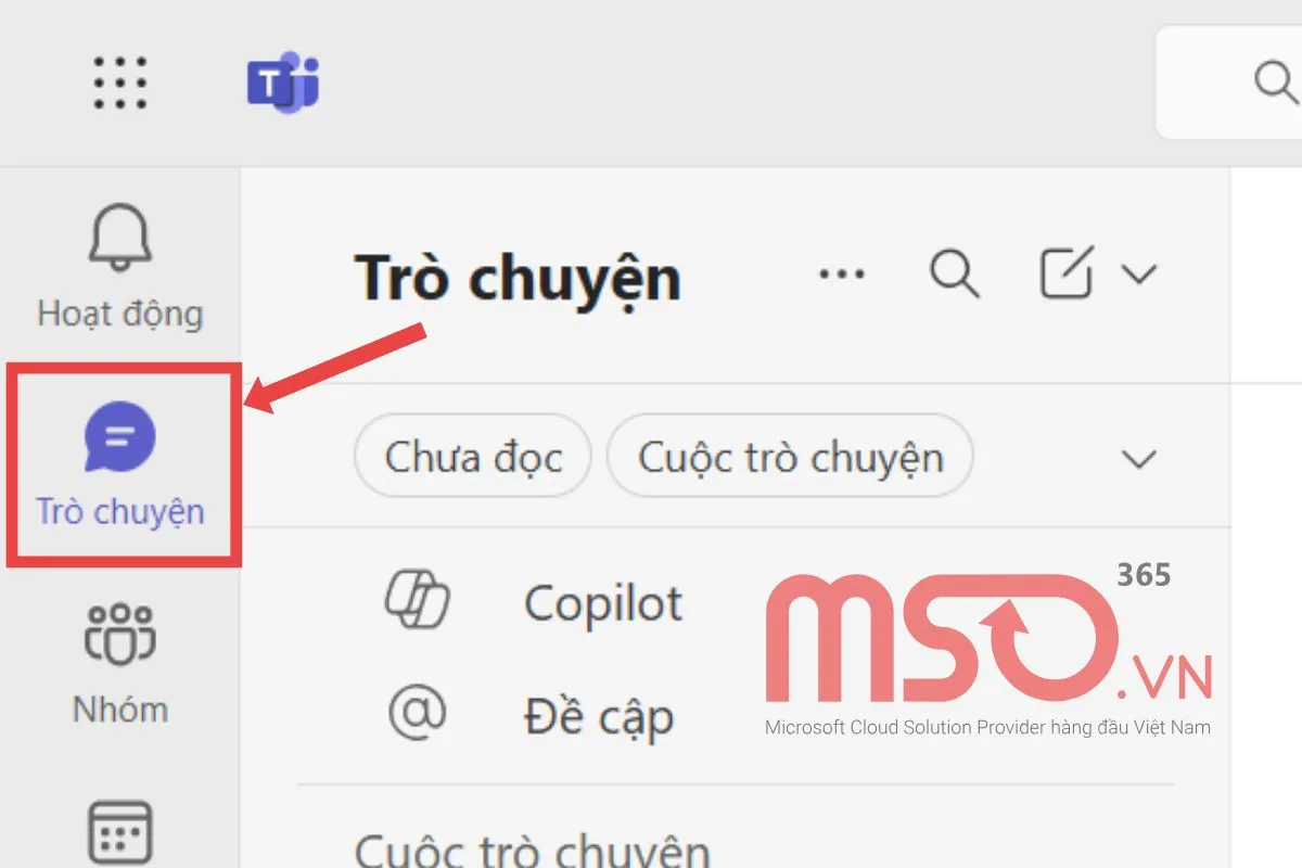 Trò chuyện, gọi video call trên MS Teams web