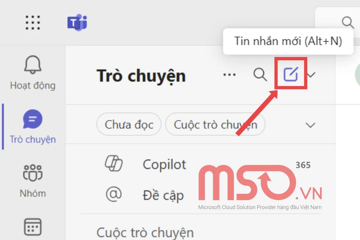 Trò chuyện, gọi video call trên MS Teams web