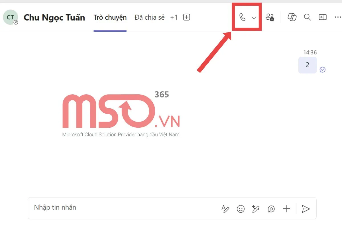 Trò chuyện, gọi video call trên MS Teams web