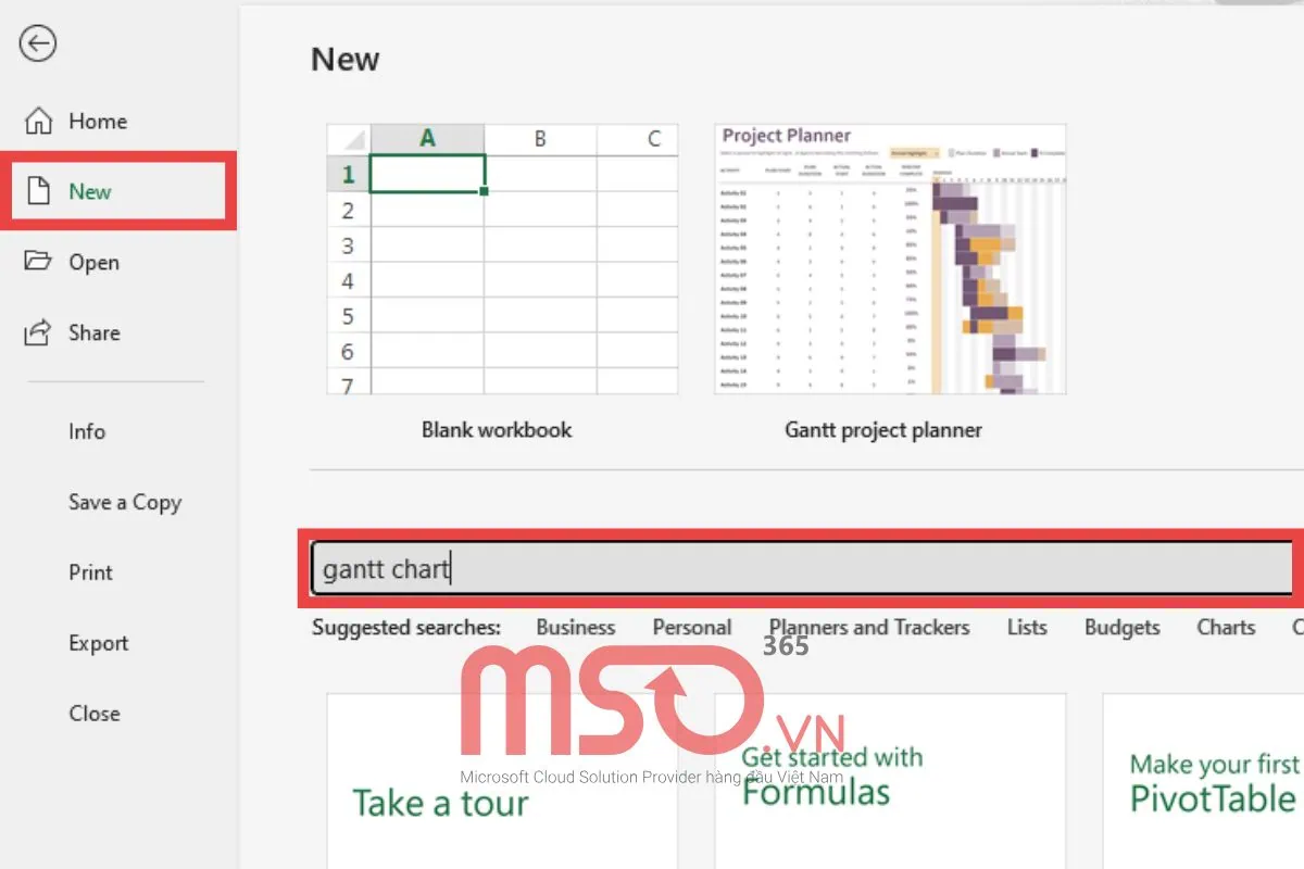 Mẹo sử dụng mẫu Template để vẽ gantt chart Excel