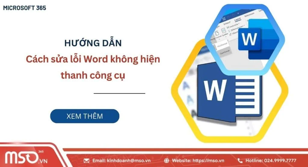 word không hiện thanh công cụ