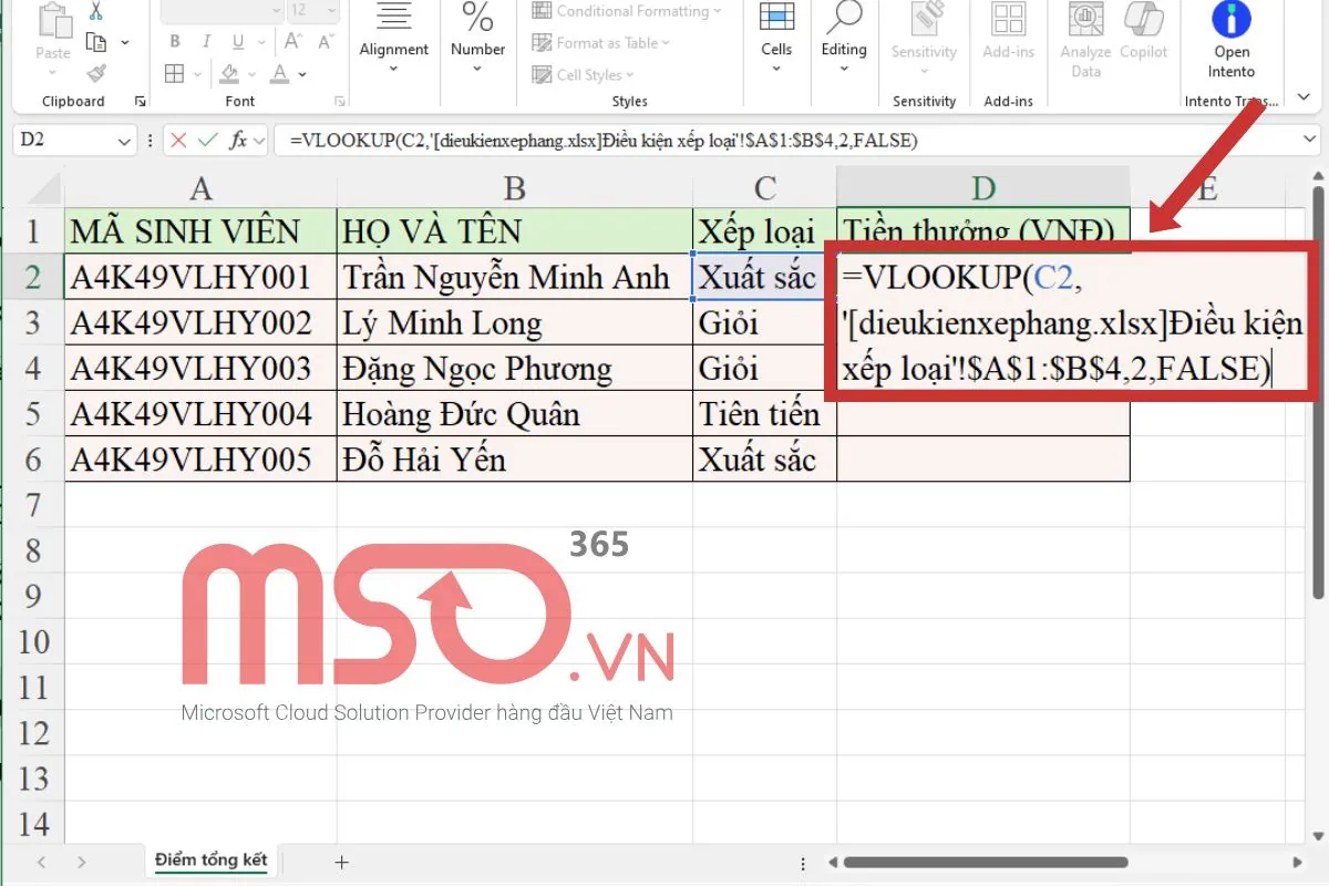 Cách dùng hàm VLOOKUP giữa 2 file để tìm dữ liệu