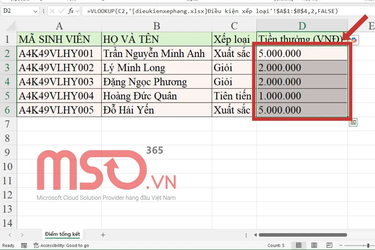 Cách dùng hàm VLOOKUP giữa 2 file để tìm dữ liệu
