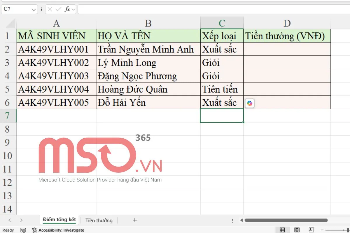 Cách dùng hàm VLOOKUP giữa 2 sheet để truy xuất dữ liệu