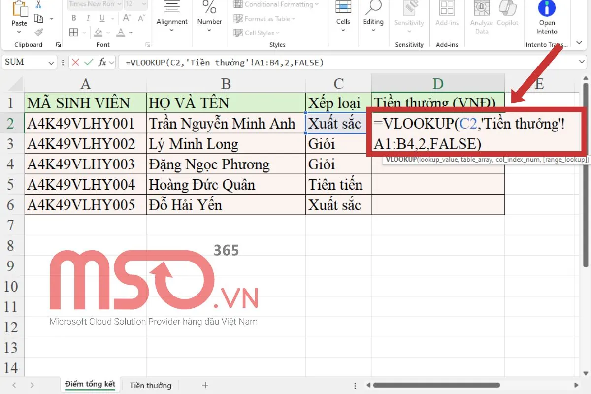 Cách dùng hàm VLOOKUP giữa 2 sheet để truy xuất dữ liệu