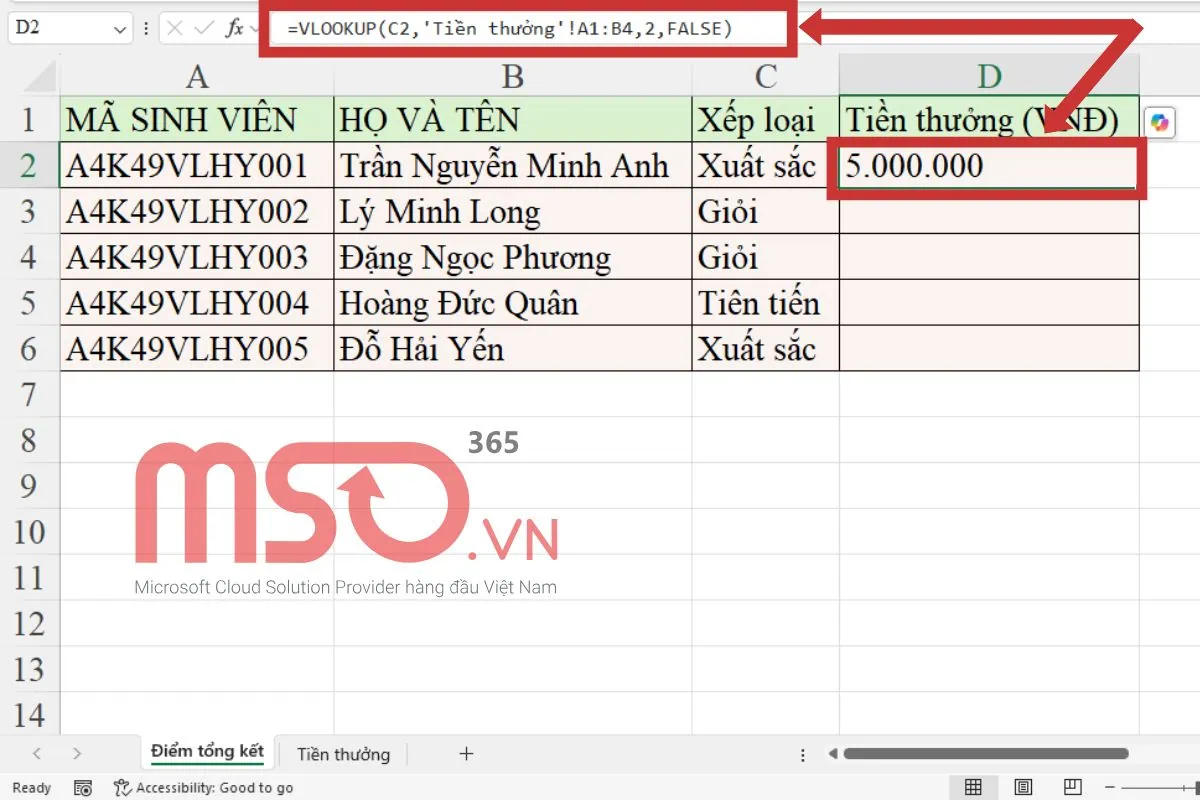Cách dùng hàm VLOOKUP giữa 2 sheet để truy xuất dữ liệu