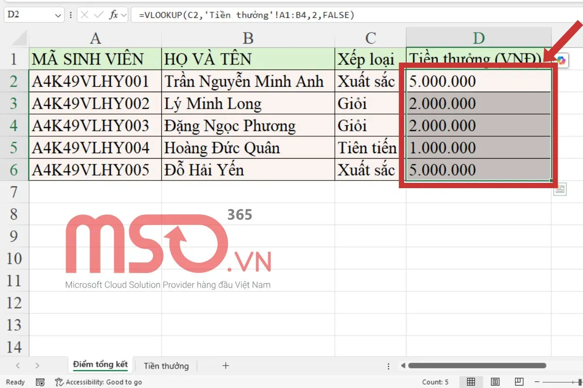 Cách dùng hàm VLOOKUP giữa 2 sheet để truy xuất dữ liệu