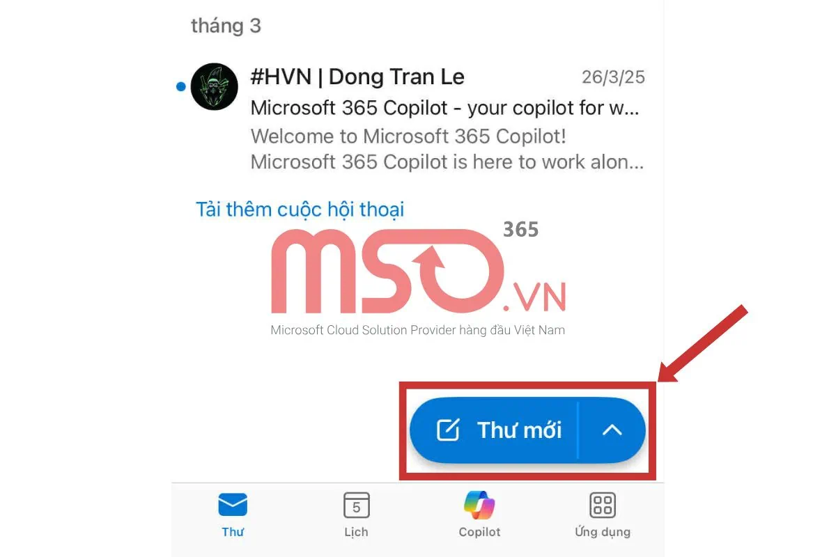 Cách gửi Bcc trong Outlook bằng điện thoại