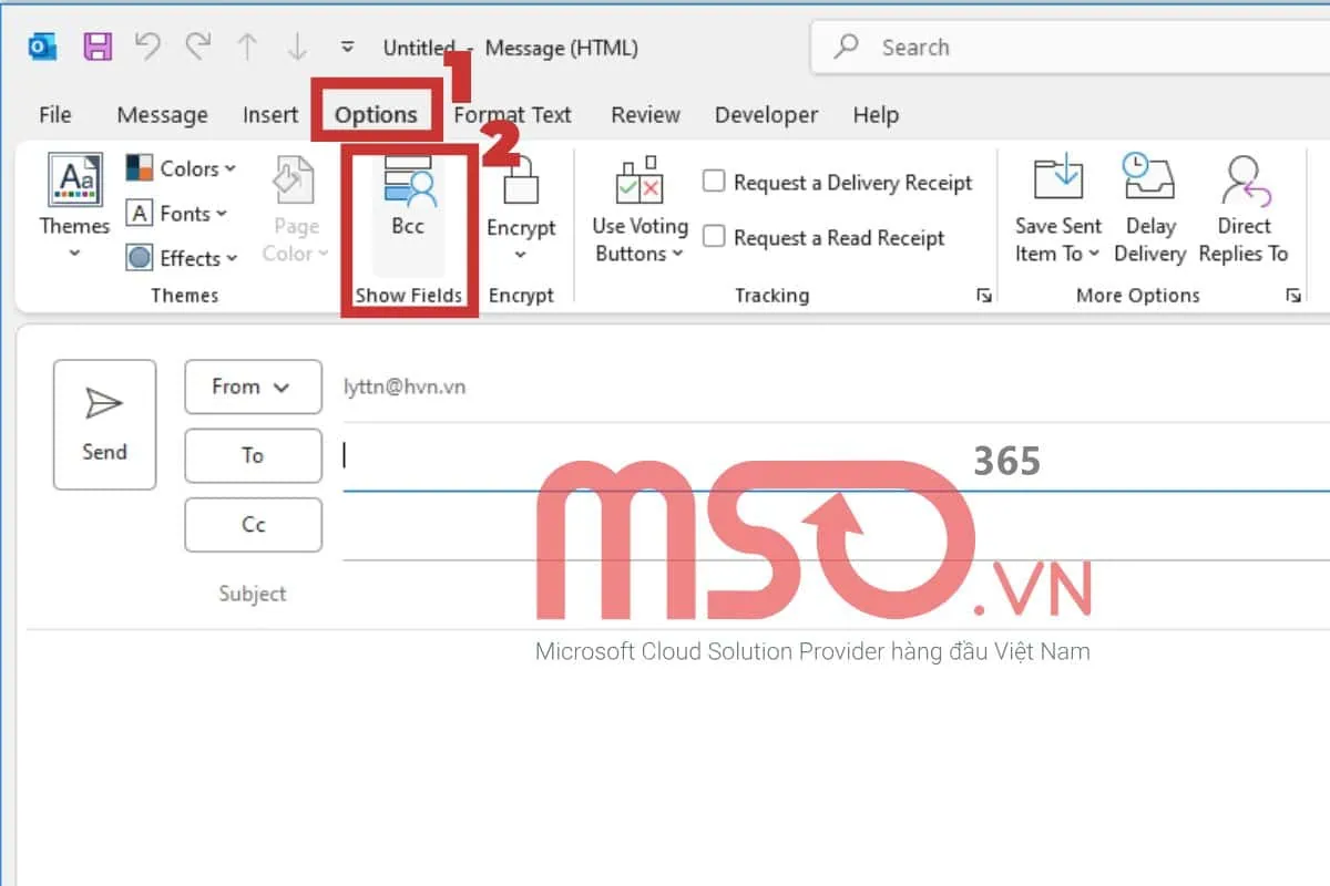 Cách dùng Bcc trong Outlook cổ điển trên máy tính