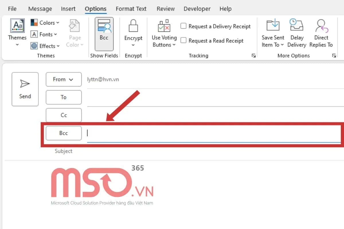 Cách dùng Bcc trong Outlook cổ điển trên máy tính