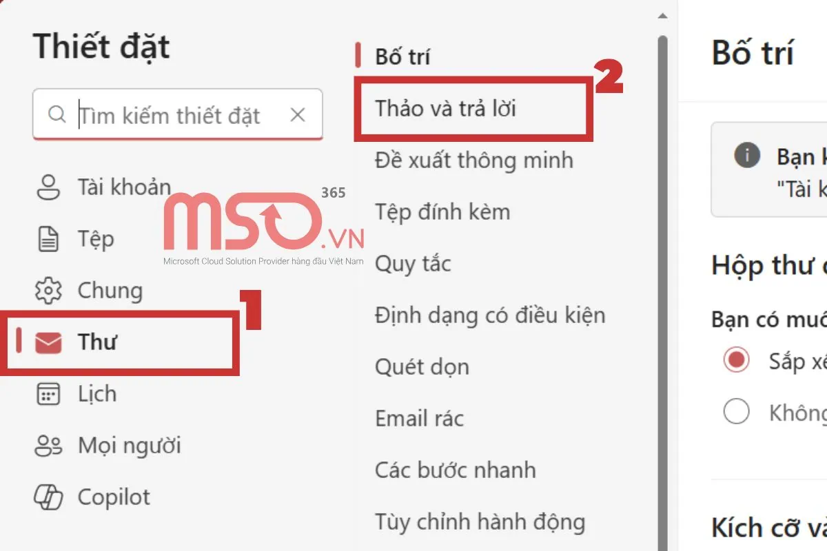 Cách hiển thị bcc trong Outlook trên Webapp