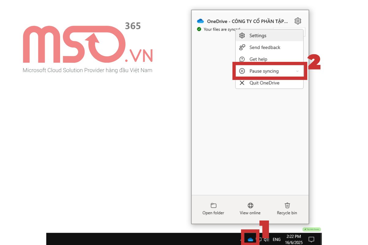 Cách tạm dừng, tắt đồng bộ OneDrive trên máy tính
