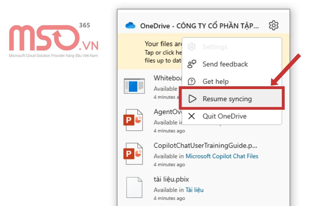 Cách tạm dừng, tắt đồng bộ OneDrive trên máy tính