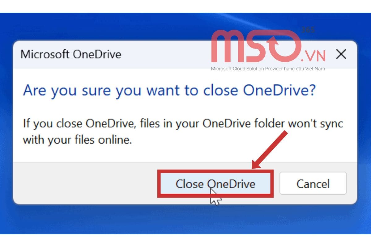 Cách ngừng đồng bộ OneDrive cho máy tính