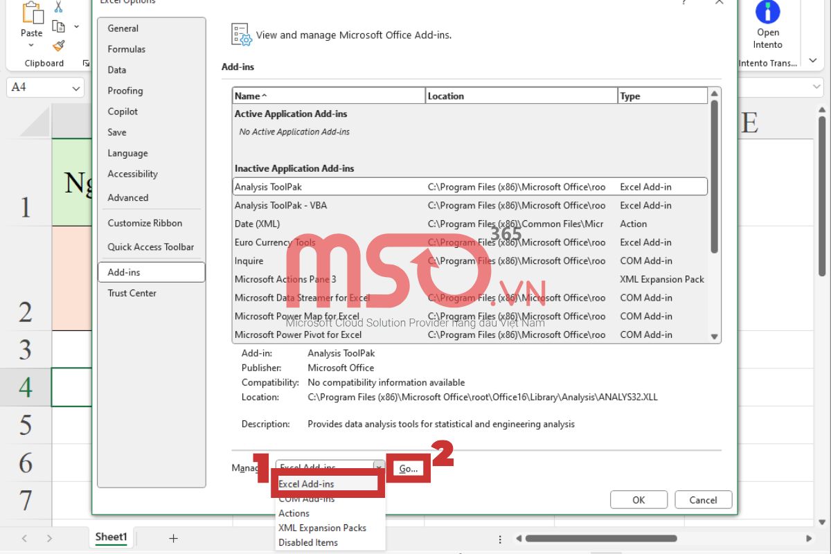 Các cách khắc phục lỗi hàm DATEDIF không có trong Excel